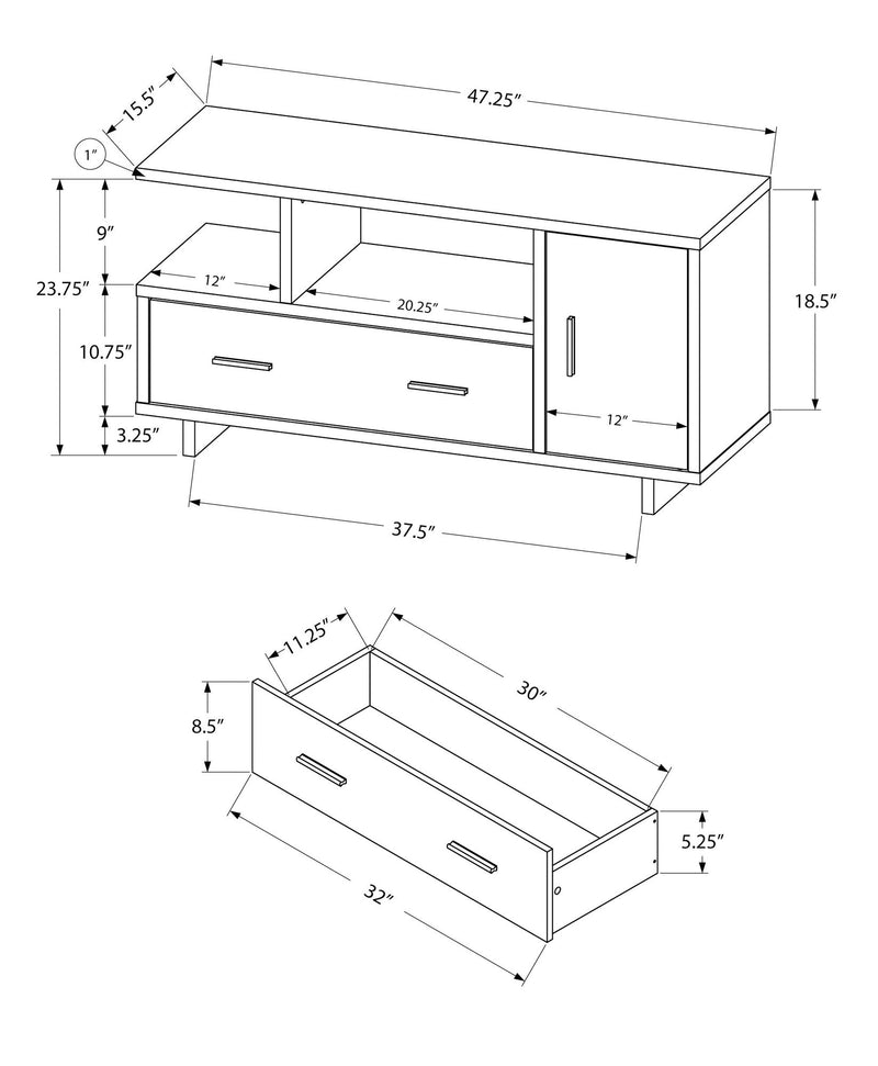 TV Stand, Console, Media Entertainment Center, Storage Cabinet, Drawers, Contemporary & Modern