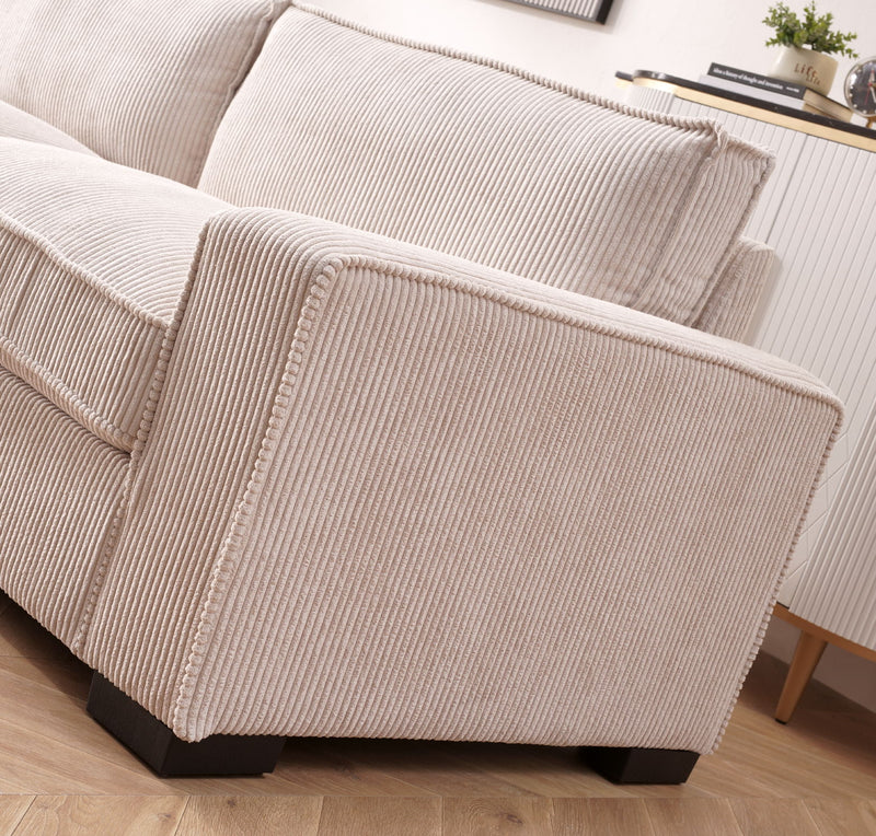 Luxe - Corduroy Sofa With Sleek Design, Spacious And Comfortable 3 Seater Couch