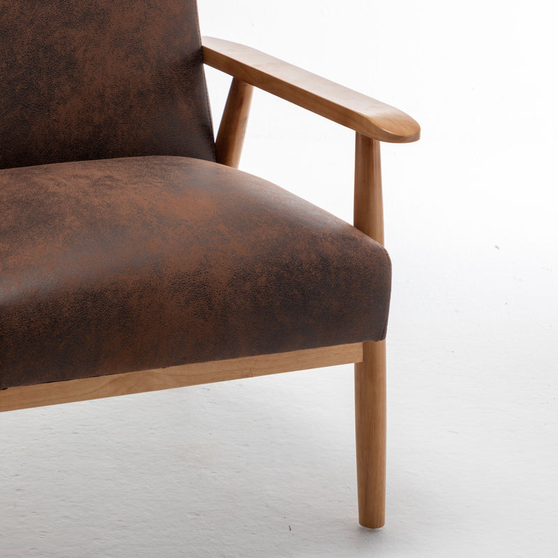 Wide Classic Mid-Century Modern Arm Chair - Brown