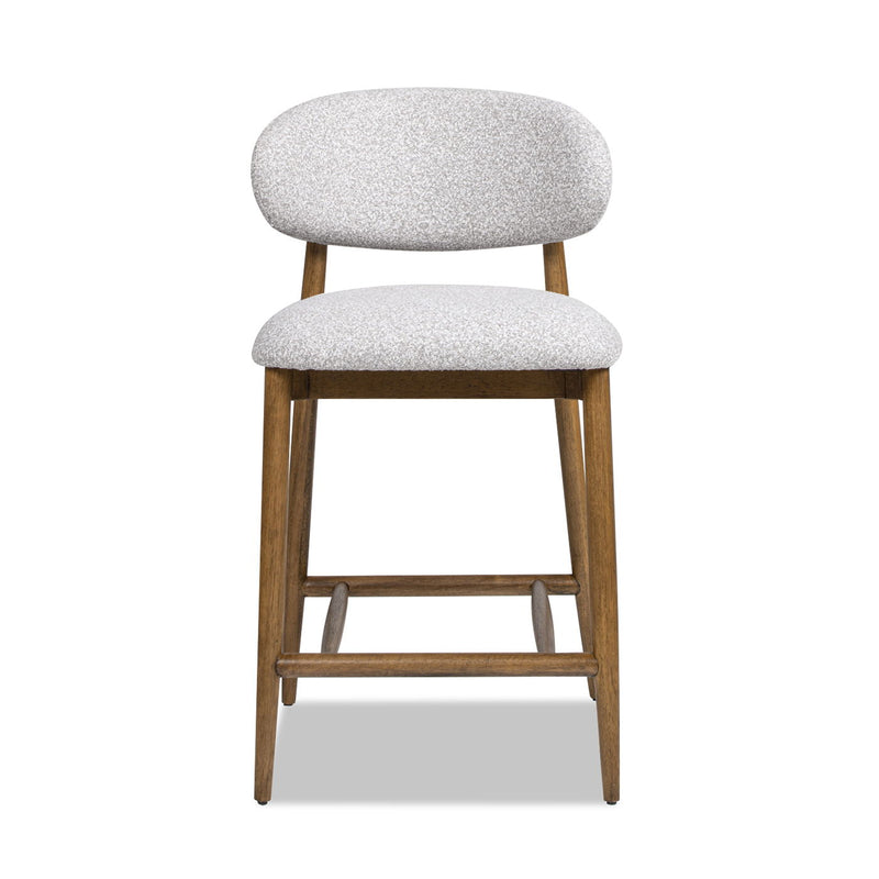 Locke - Modern Upholstered Counter Stool With Frame - Salt / Pepper