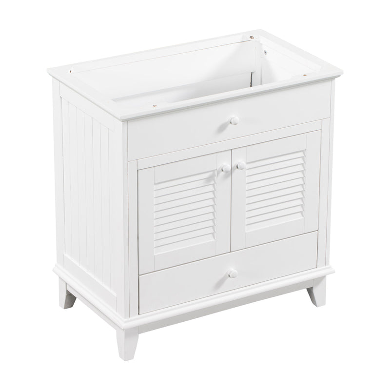 Bathroom Vanity Base Without Sink, Bathroom Cabinet With Two Doors And One Drawer - White