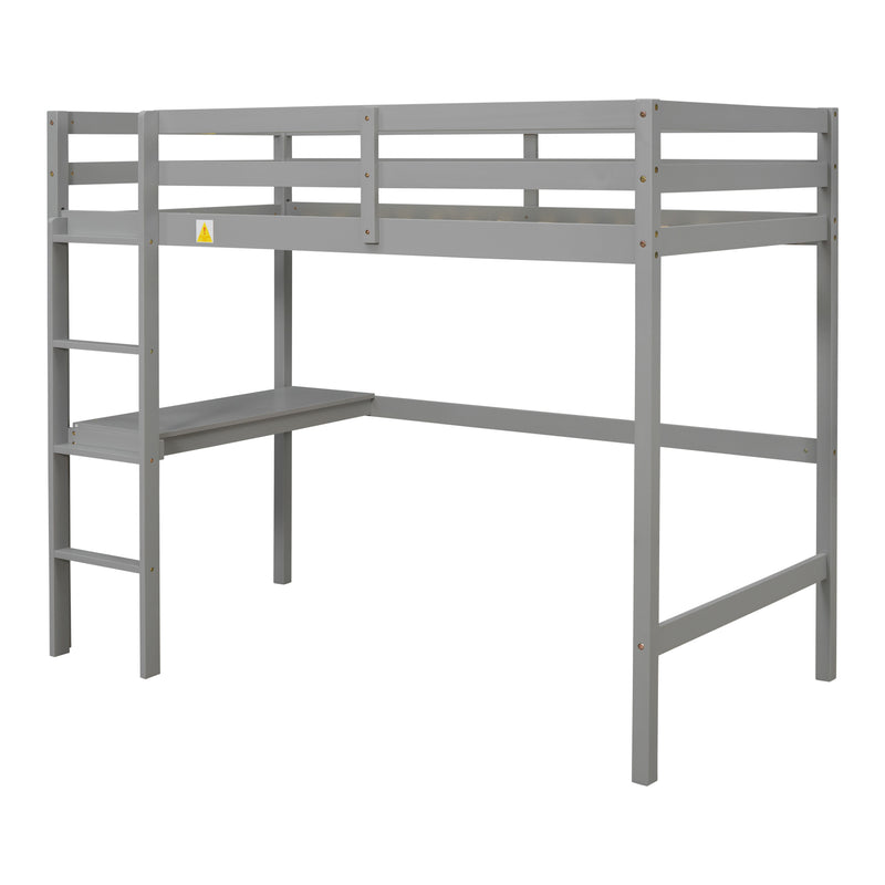 Twin Loft Bed with  built-in desk,Grey(Old SKU:W50450910)