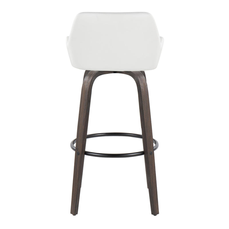 Daniella - Contemporary Fixed Height, Barstool With Swivel With Round Footrest (Set of 2)