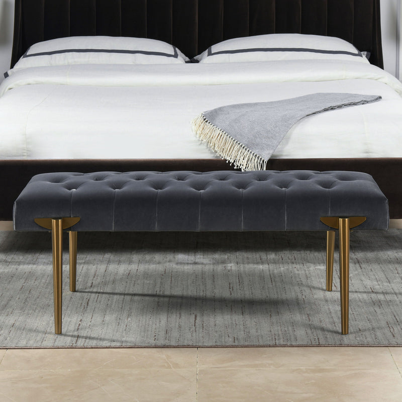 Aria - Upholstered Gold Accent Bench