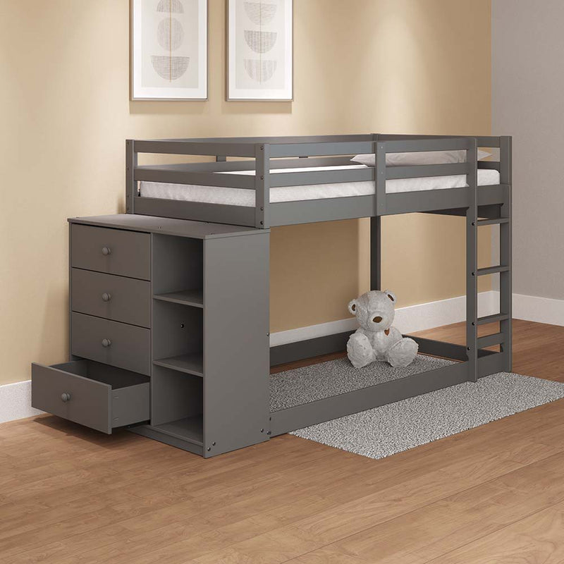 Gaston - Twin Over Twin Bunk Bed - Gray Finish