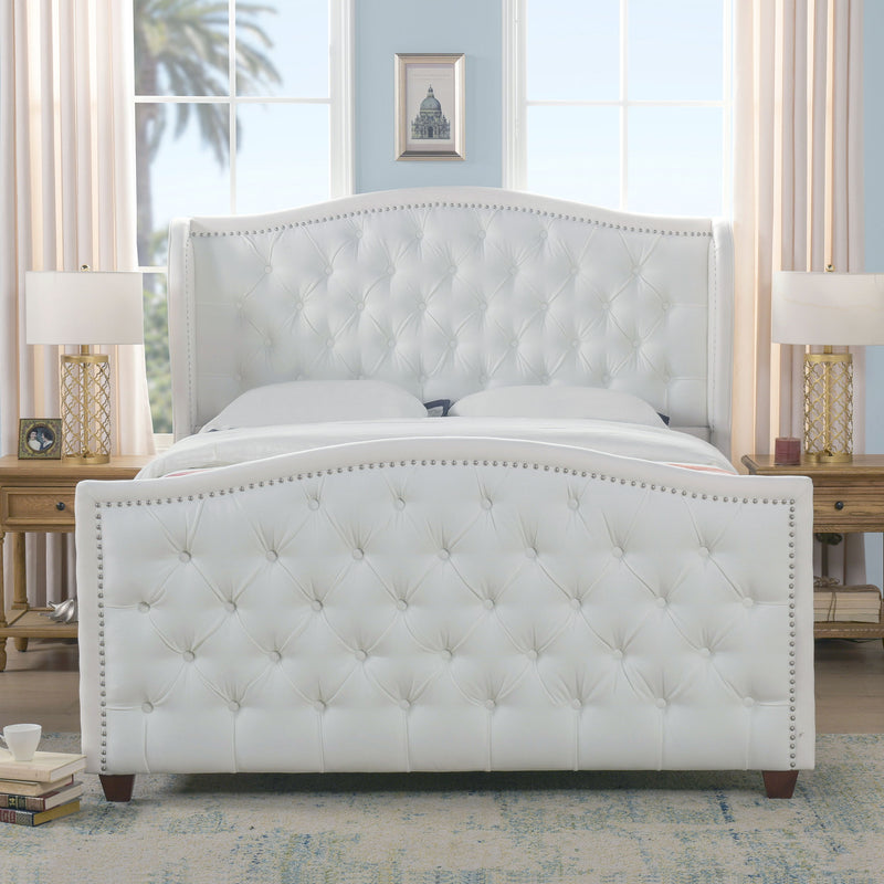 Marcella - Upholstered Shelter Headboard Bed Set