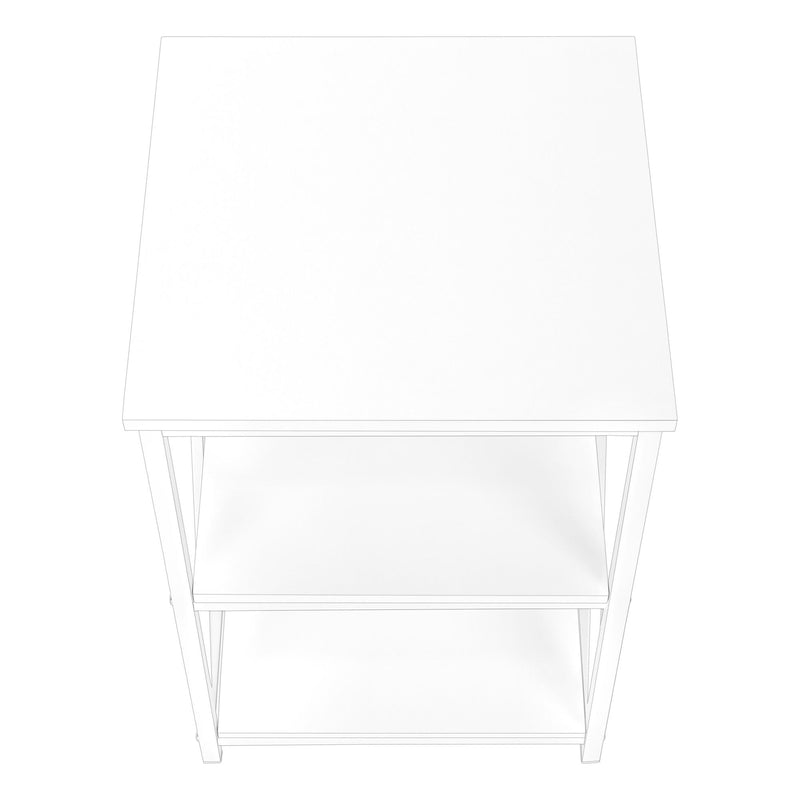 3 Tier Accent Table, Side Marble Look Contemporary & Modern