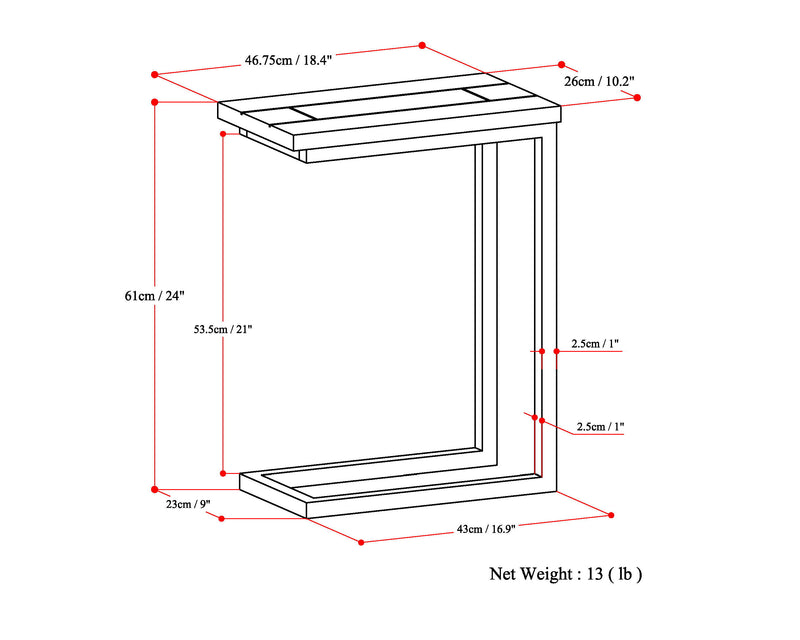 Skyler - C Side Table Handcrafted