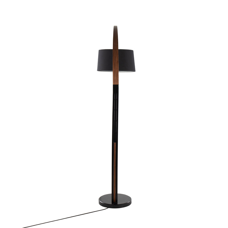 Noah - Mid-Century Modern Floor Lamp - Walnut