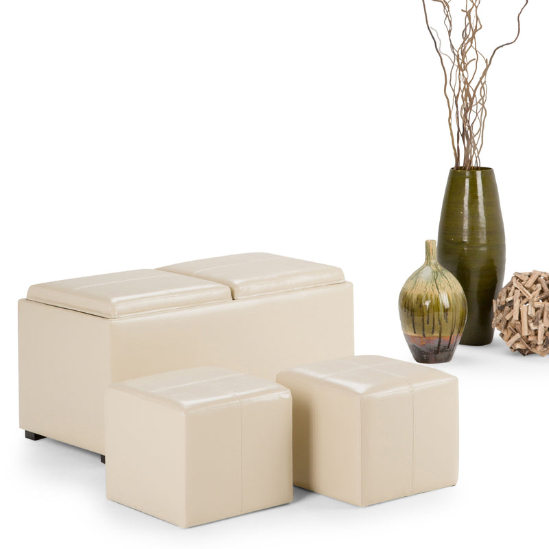 Avalon - 5 Piece Storage Ottoman, Contemporary