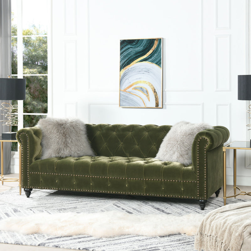 Alto - Tufted Chesterfield Sofa - Olive Green