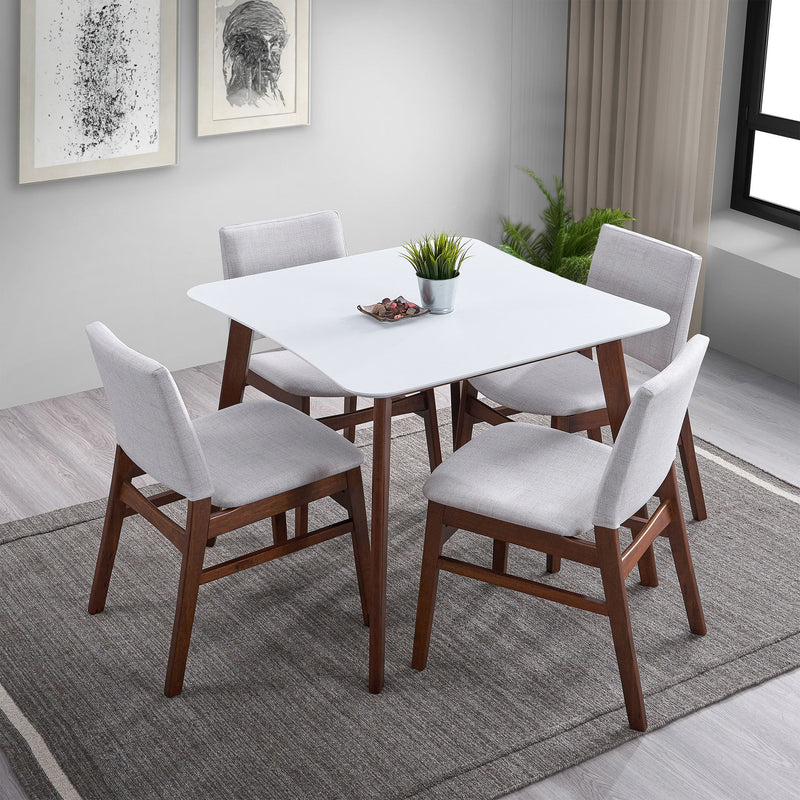 Benton - Modern Top Dining Table - Brown / Walnut Brown / White