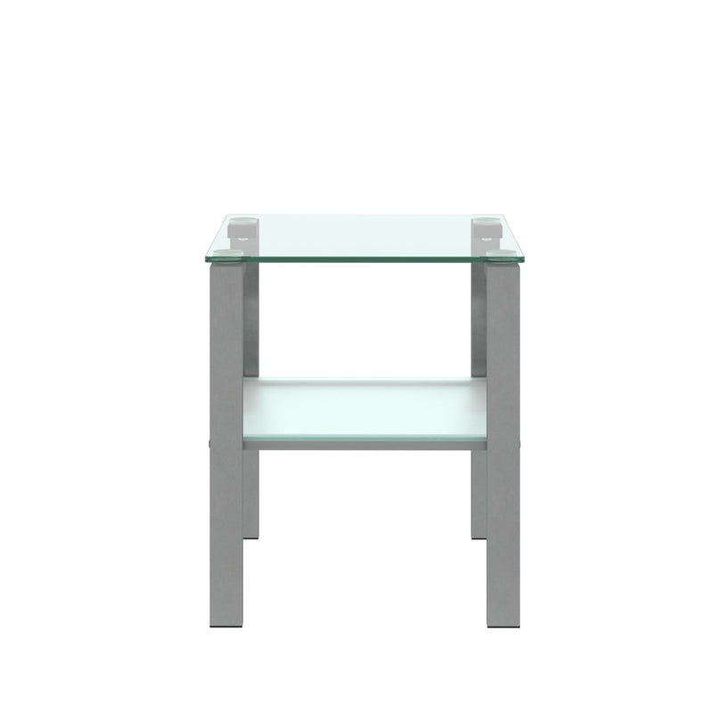 Glass Two Layer Tea Table, Small Round Table, Bedroom Corner Table, Living Room Side Table