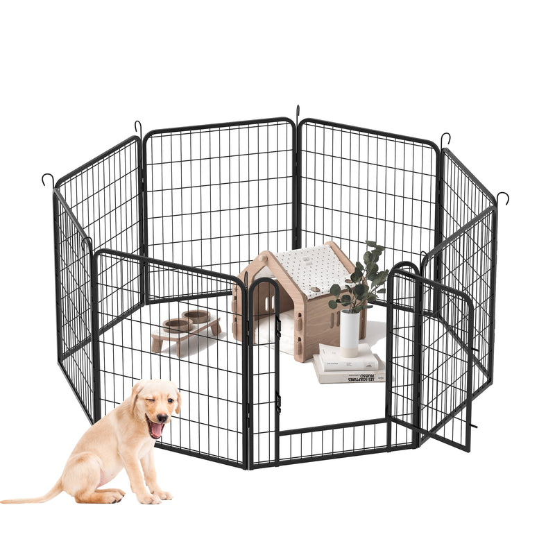 Heavy Duty Metal Playpen With Door, Dog Fence Pet Exercise Pen For Outdoor, Indoor