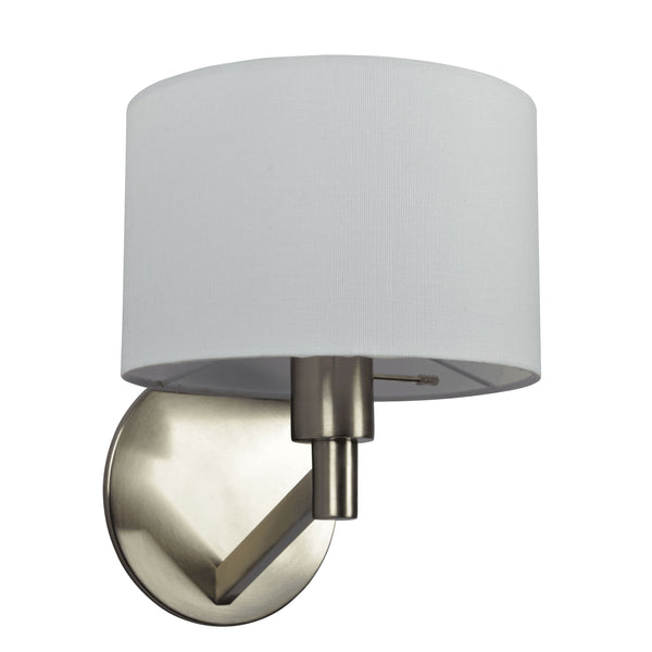 Nebula - Base Wall Lamp With Rotary Switch Shade - Brushed Nickel / Silver / White