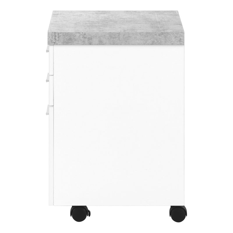 File Cabinet, Rolling Mobile, Storage Drawers, Printer Stand, Office, Cement Contemporary & Modern - White