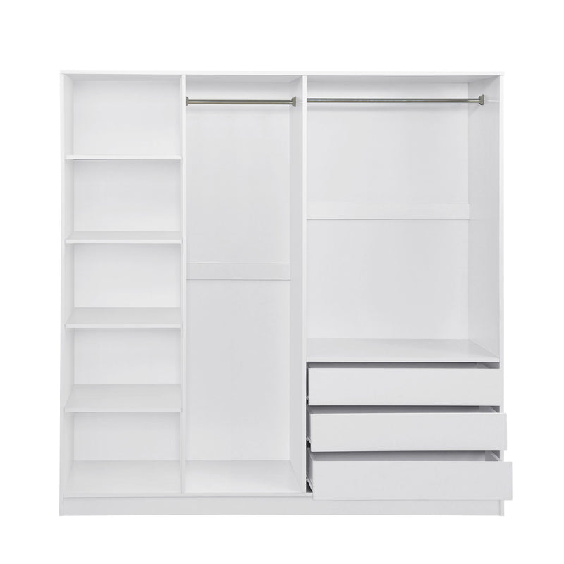 Doorless Storage Wardrobe For Dedroom With Shelves And 3 Drawers