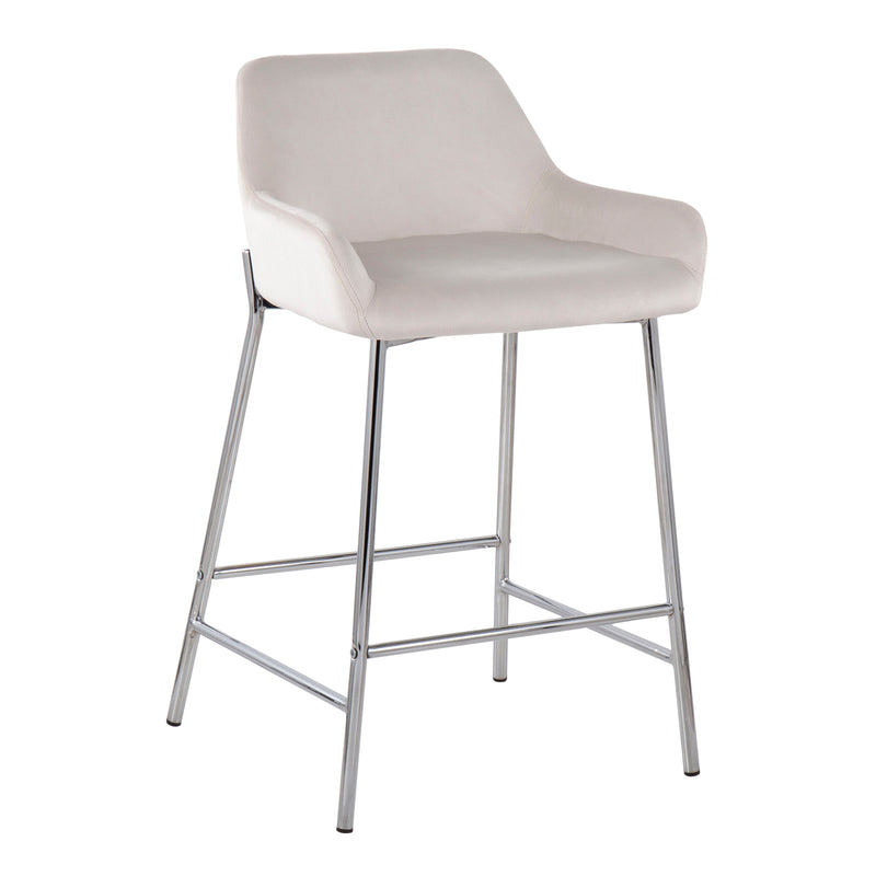 Daniella - Contemporary Fixed Height Counter Stool With Metal Legs (Set of 2)