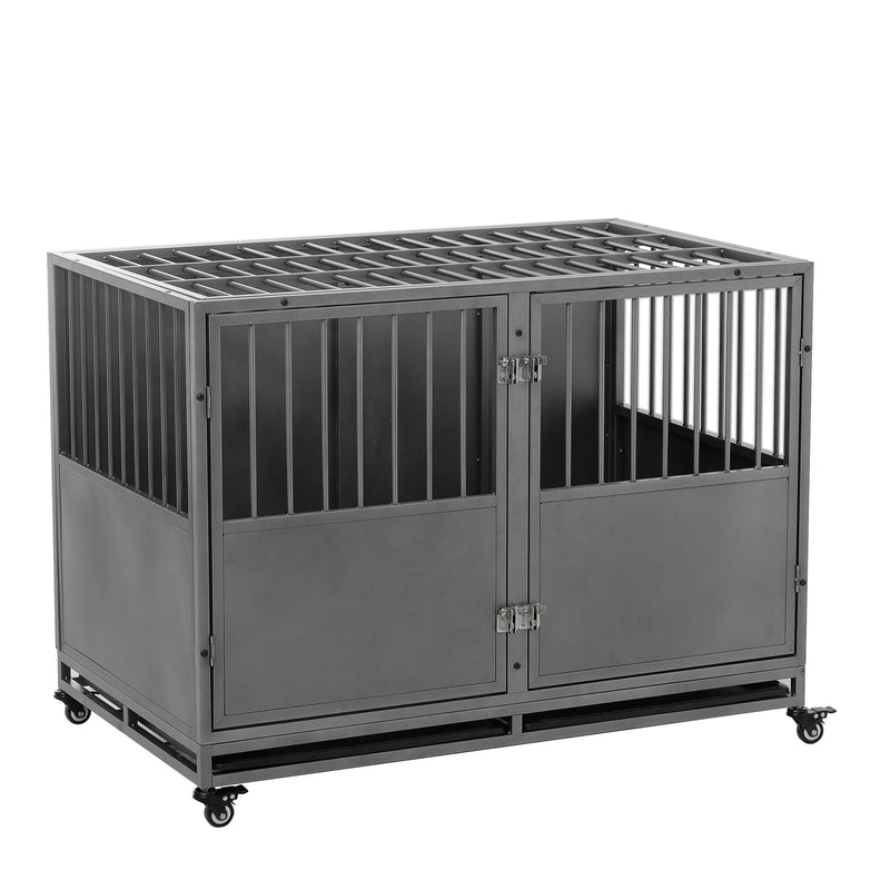 Heavy Duty Dog Crate - Silver Gray