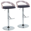 Grotto - Contemporary Adjustable Height Barstool With Swivel With Straight T Footrest (Set of 2)