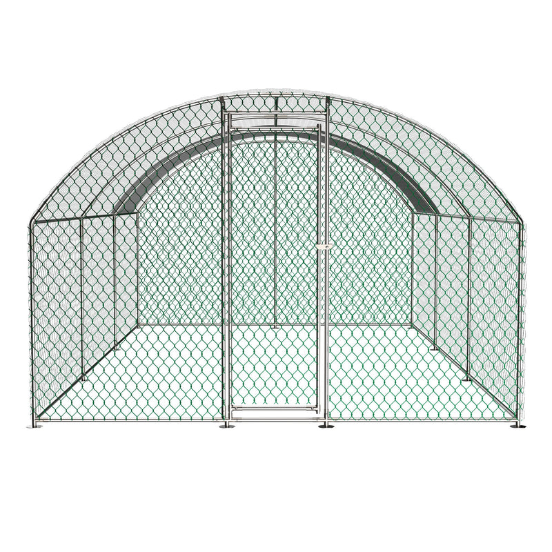 Large Chicken Coop Metal Chicken Run With Waterproof And Anti-Uv Cover, Dome Shaped Walk-In Fence Cage Hen House For Outdoor And Yard Farm Use, 1" Tube Diameter