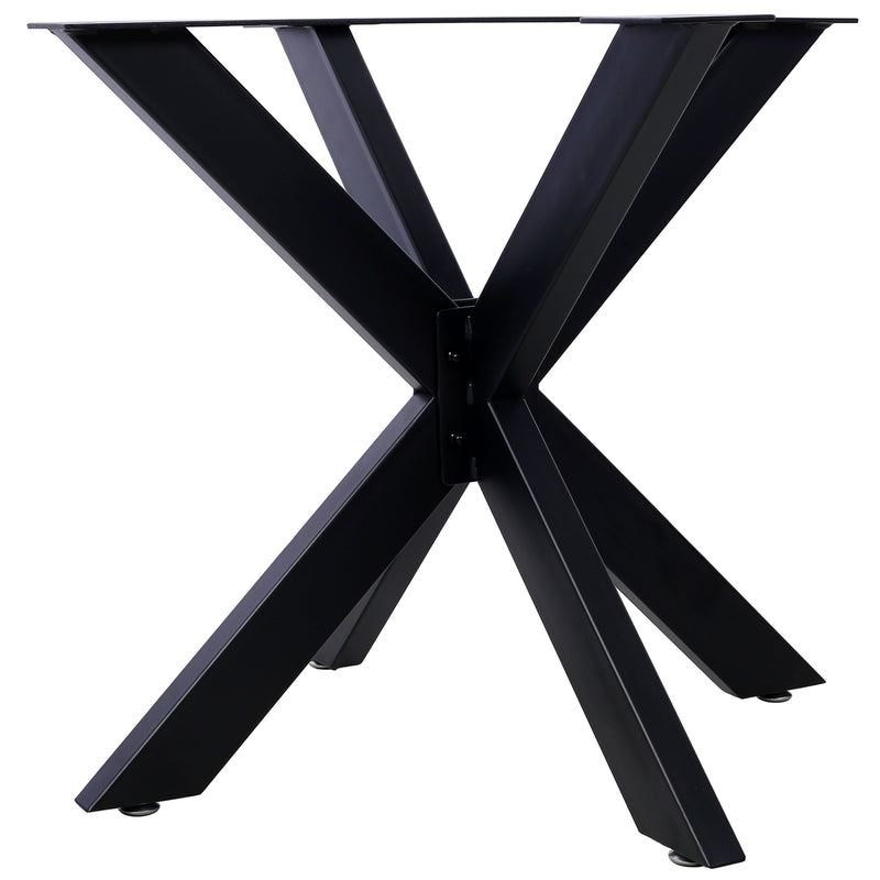 Spider Shaped Steel Table Legs, Metal Dining Table Frame, Heavy Duty Box Section Table Base - Black