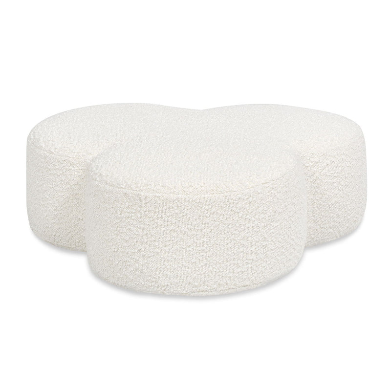 Clover - Floor Cushion Footrest Ottoman - Ivory White