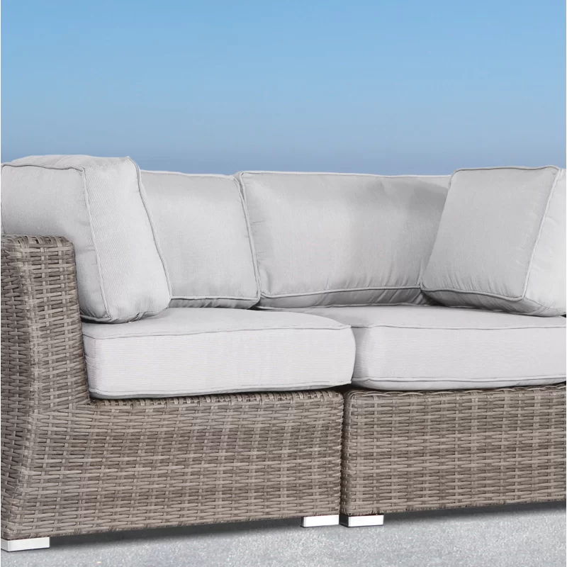 Elegant Wide Outdoor Wicker Loveseat With Plush Cushions Perfect For Cozy Gatherings - Gray / Gray Mix