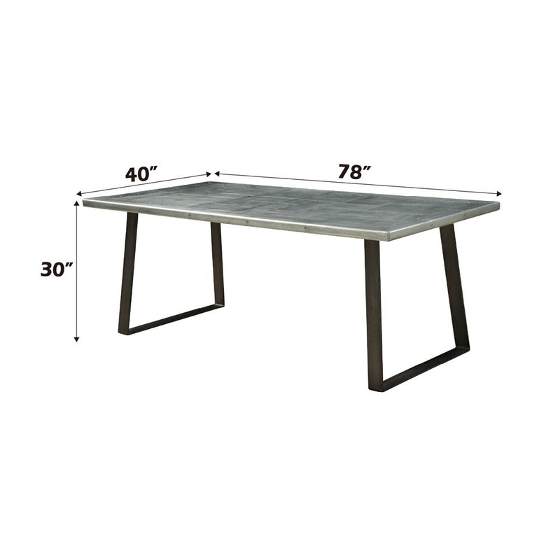 Kaylia - Dining Table - Aluminum & Gunmetal