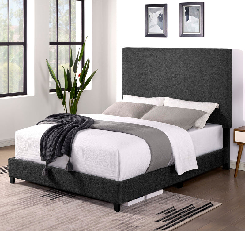 Bridgevine Home Queen Size Charcoal Grey Upholstered Platform Bed