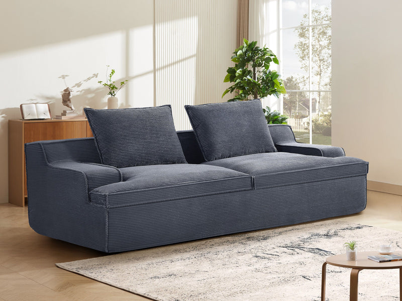 Nimbus - Oversized Full Foam 4 Seater Couch For Living Room Upholstered In Soft Corduroy, Wide Armrests