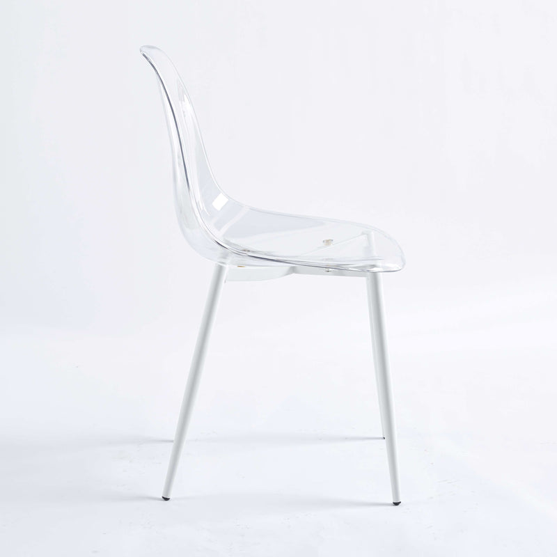 Dining Chair, Metal Leg, Plastic Seat (Set of 4)