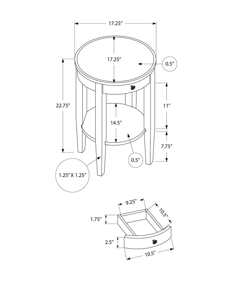 Accent Table, 2 Tier, Transitional - Espresso