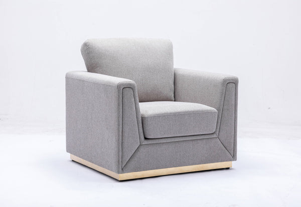 Valin - Linen Chair For Living Room - Gray