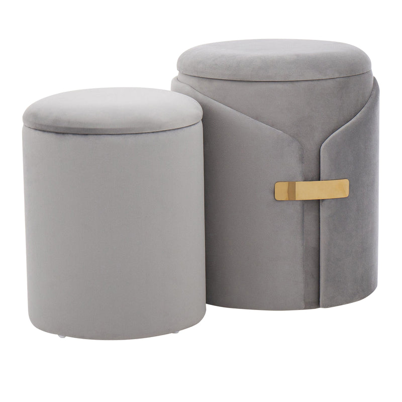 Dahlia - Contemporary / Glam Nesting Ottoman Set