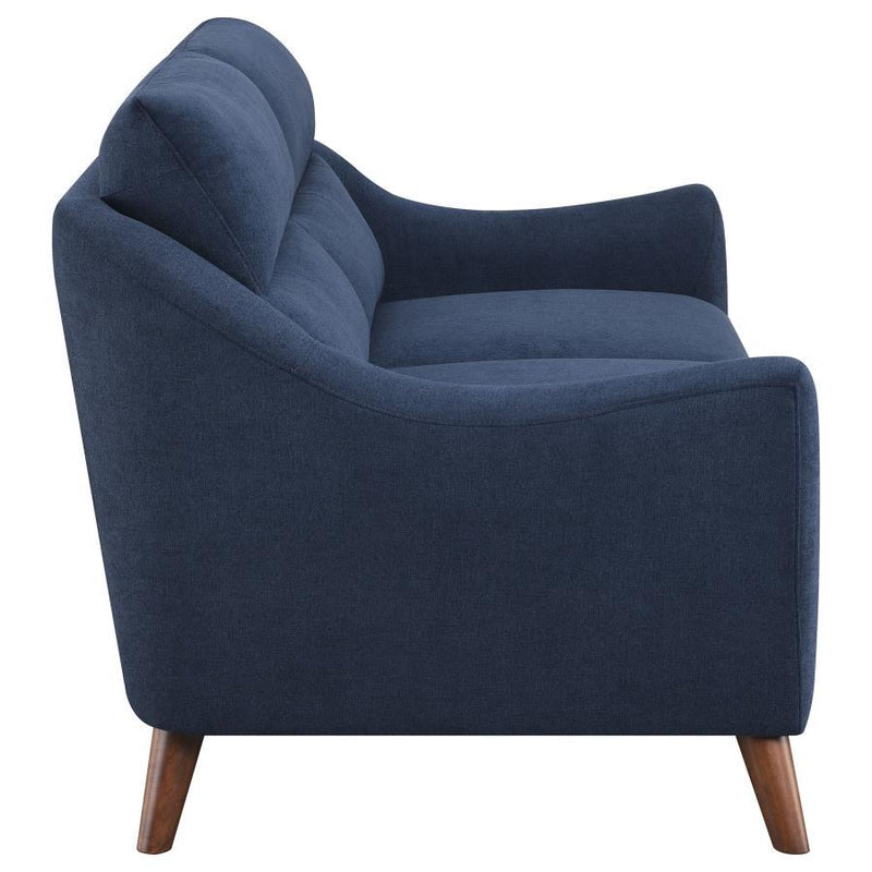 Gano - Upholstered Sloped Arm Loveseat - Navy Blue