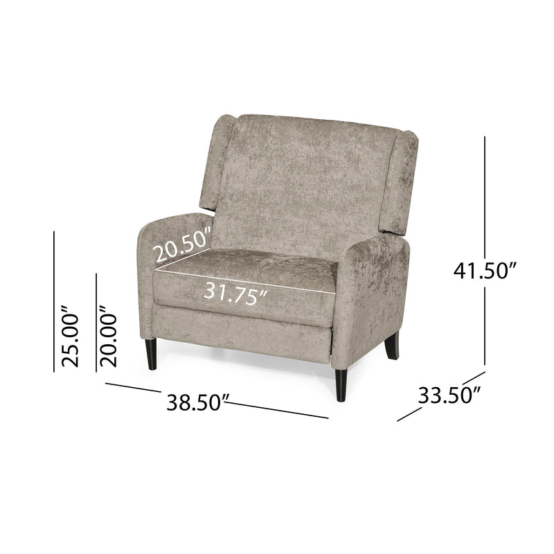 Oversized Textured Fabric Pushback Recliner