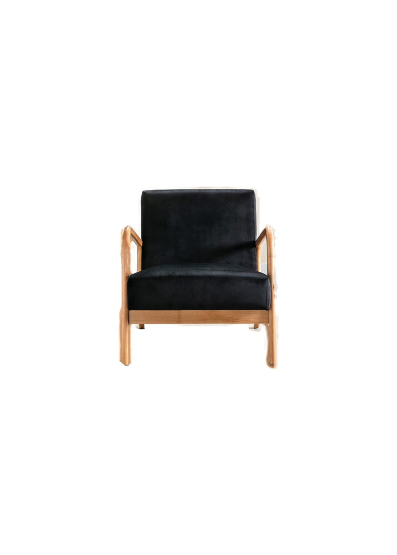 Classic Mid-Century Modern Accent Chairs, Open Framed Armchair With Cushioning