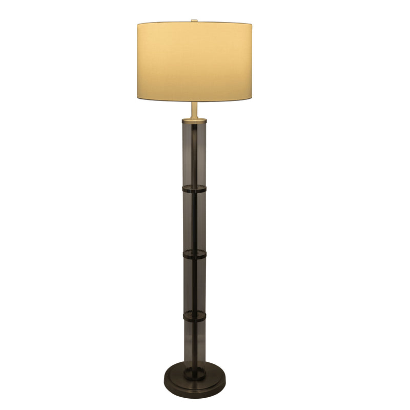 Nimbus - Floor Lamp With 3Way Rotary Switch Clear Body Base - Silver Gray / White