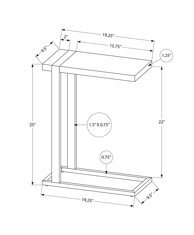 Accent Table, C - Shaped, Contemporary & Modern Stylish Design