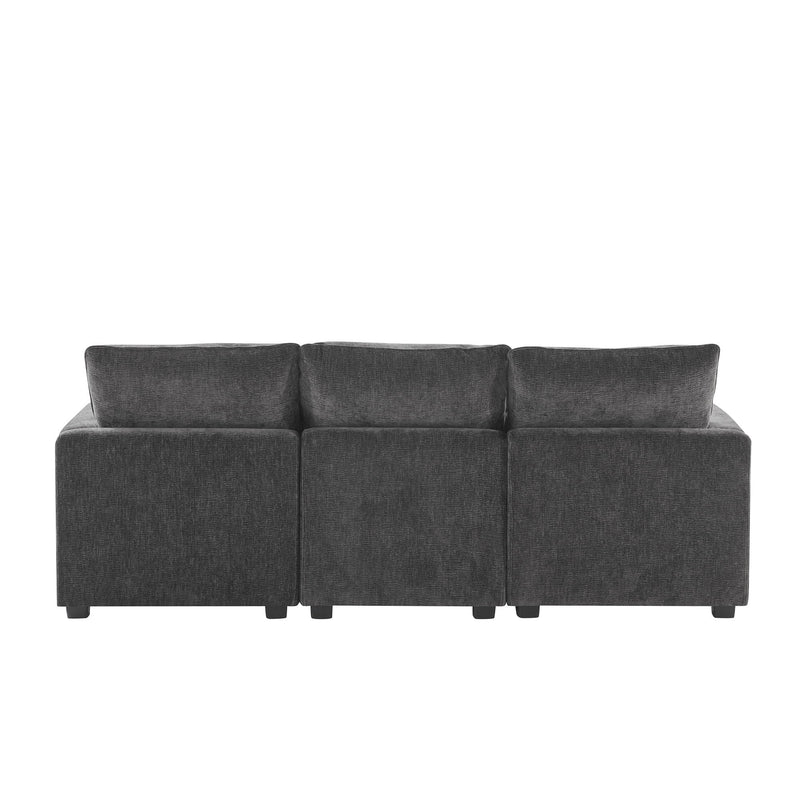 Modern Modular Sofa, 4 Seat Chenille Sectional Couch Set With 2 Pillows Included, Freely Combinable Indoor Funiture For Living Room