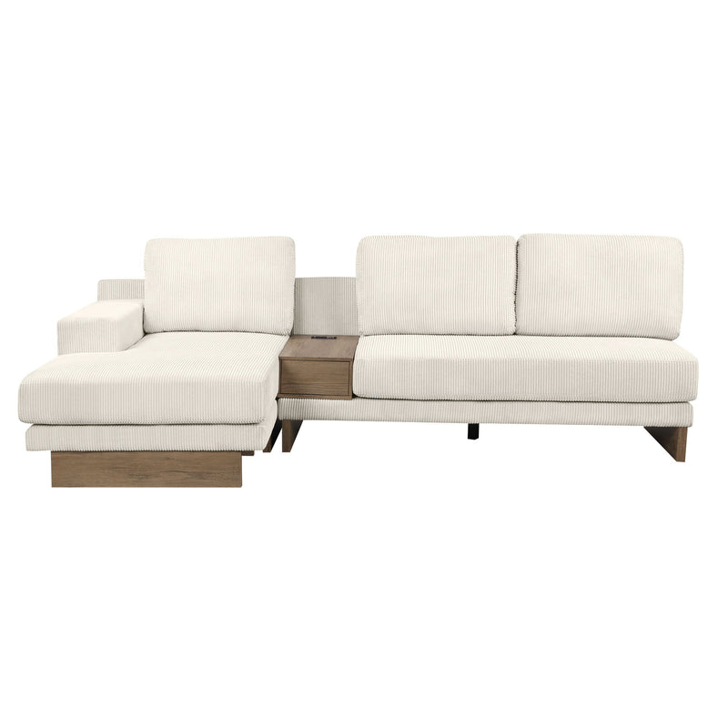 L-Shaped Sofa Sectional Sofa With Two USB Ports And Two Power Sockets, A Storage Drawer And A Reversible Chaise Lounge For Living Room