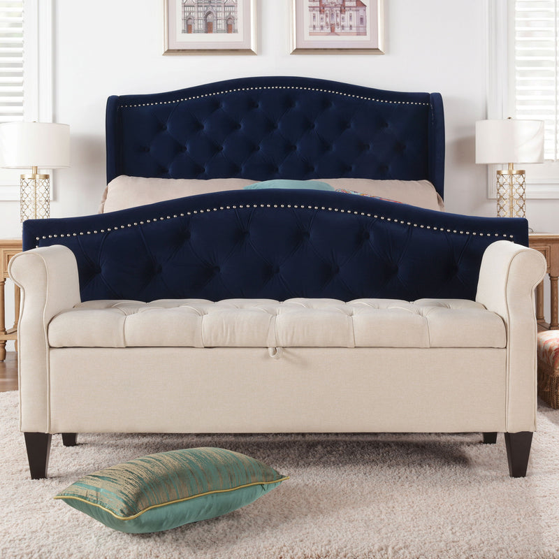 Jacqueline - Tufted Roll Arm Storage Bench