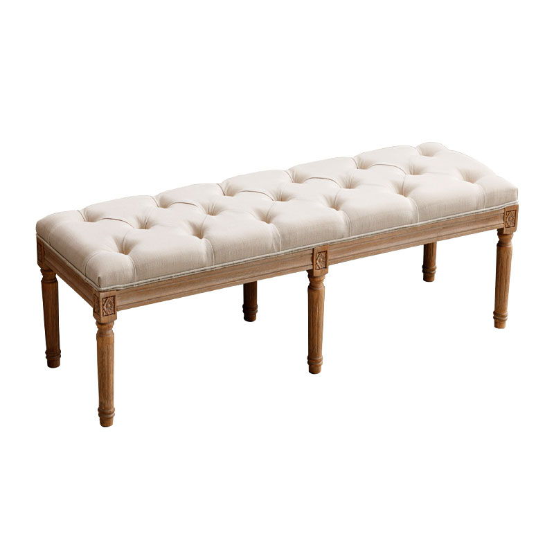 Upholstered Tufted Bench Ottoman, Dining Bench Bedroom Bench Footrest Stool Accent Bench For Entryway Dining Room Living Room - Beige