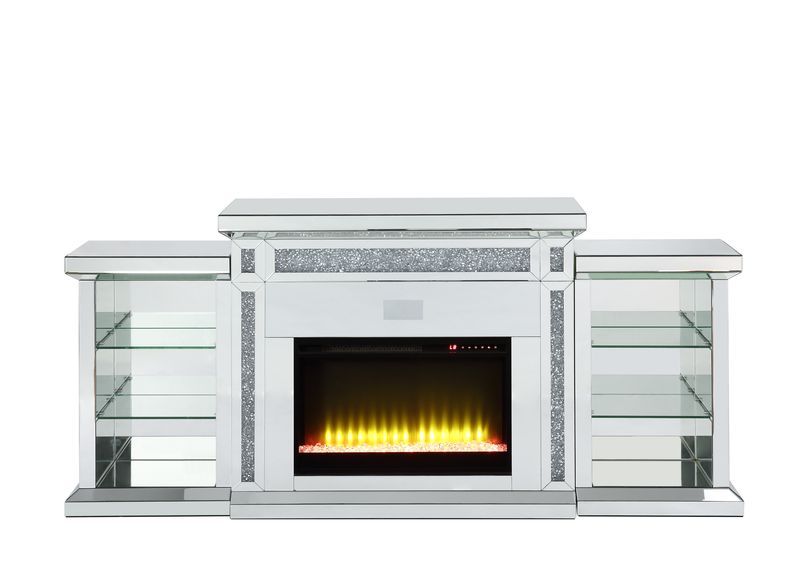 Noralie - Fireplace - Mirrored & Faux Diamonds