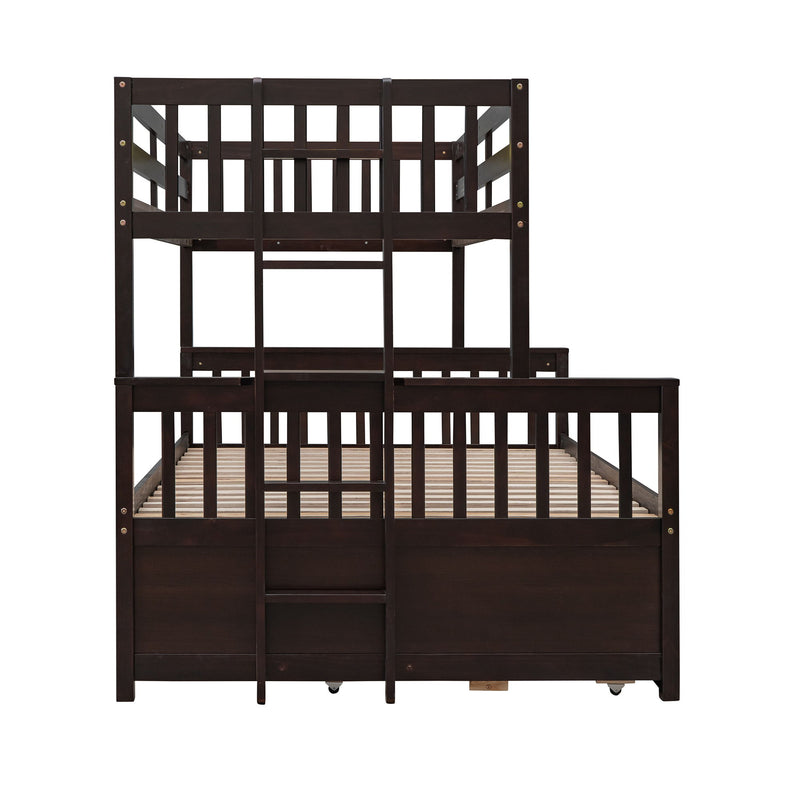 Twin Over Full Bunk Bed With Twin Size Trundle, Separable Bunk Bed With Drawers For Bedroom