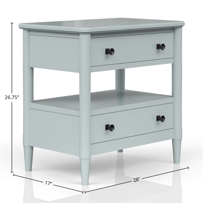 Open Nightstand With 2 Drawers