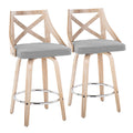 Charlotte - Farmhouse Fixed Height Counter Stool With Swivel And Round Footrest (Set of 2)