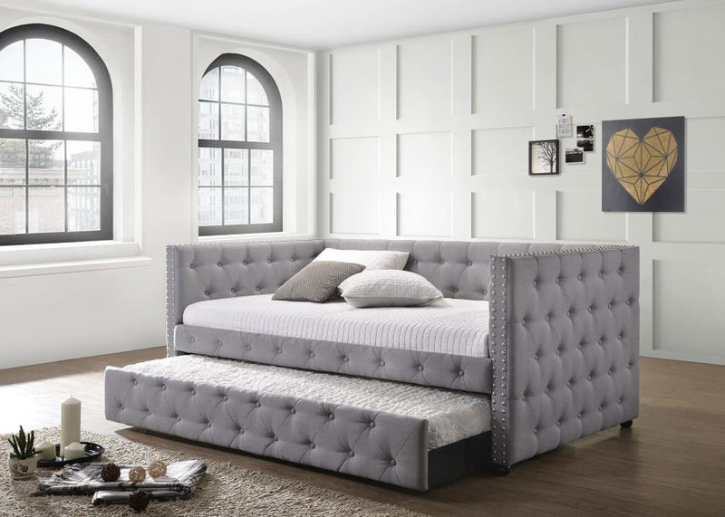 Mockern - Upholstered Twin Daybed With Trundle - Gray - Atlantic Fine Furniture Inc