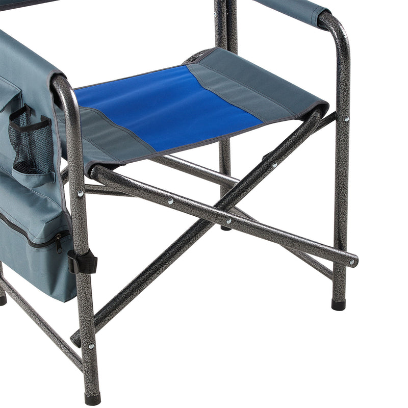 Padded Folding Outdoor Chair With Storage Pockets, Lightweight Oversized Directors Chair For Indoor, Outdoor Camping, Picnics And Fishing